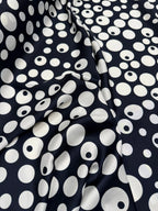 Tessuto Satin Pois Blu