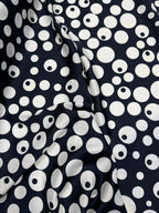 Tessuto Satin Pois Blu