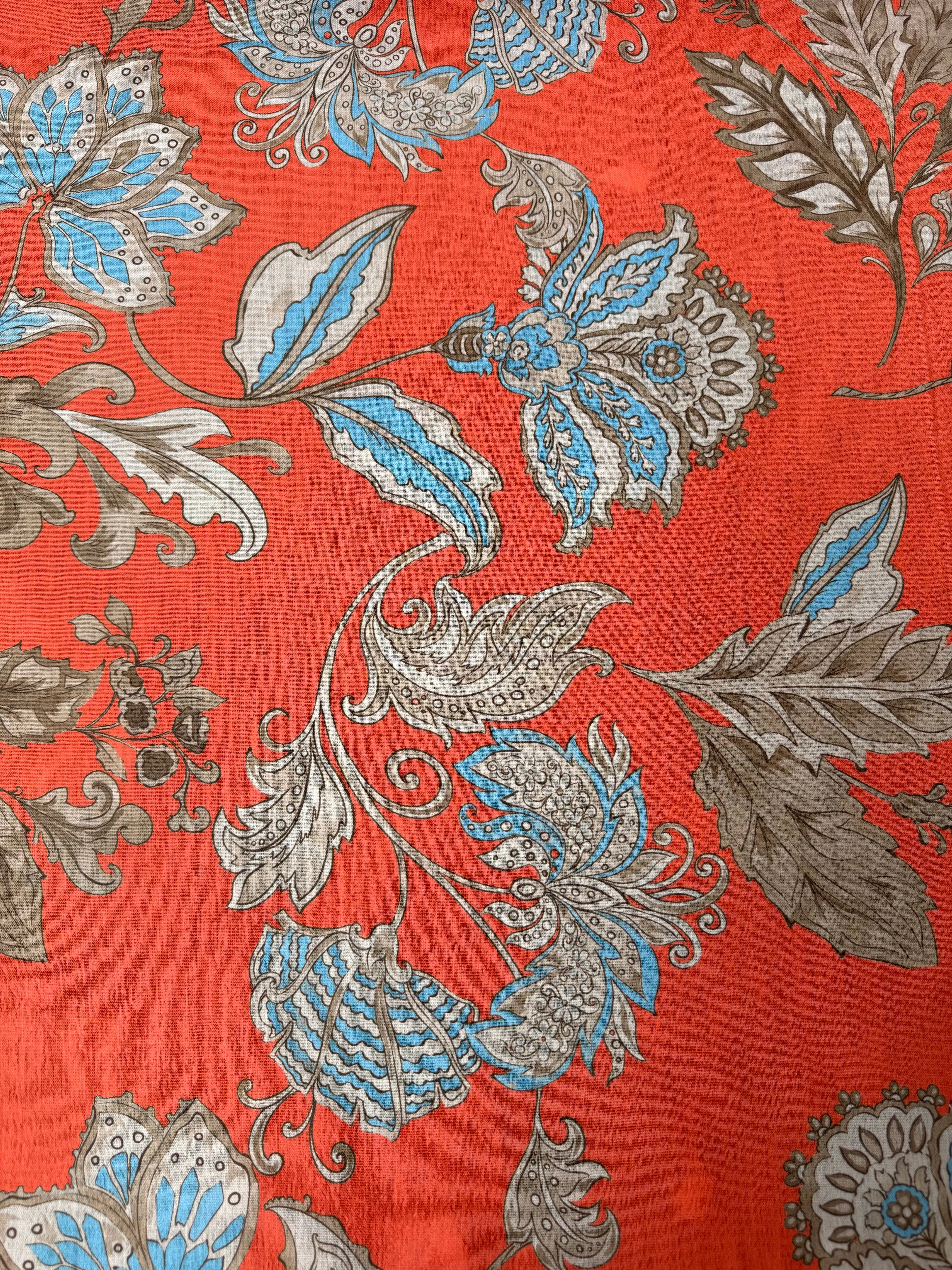 Tessuto Misto Lino Floreale Novello Fiore