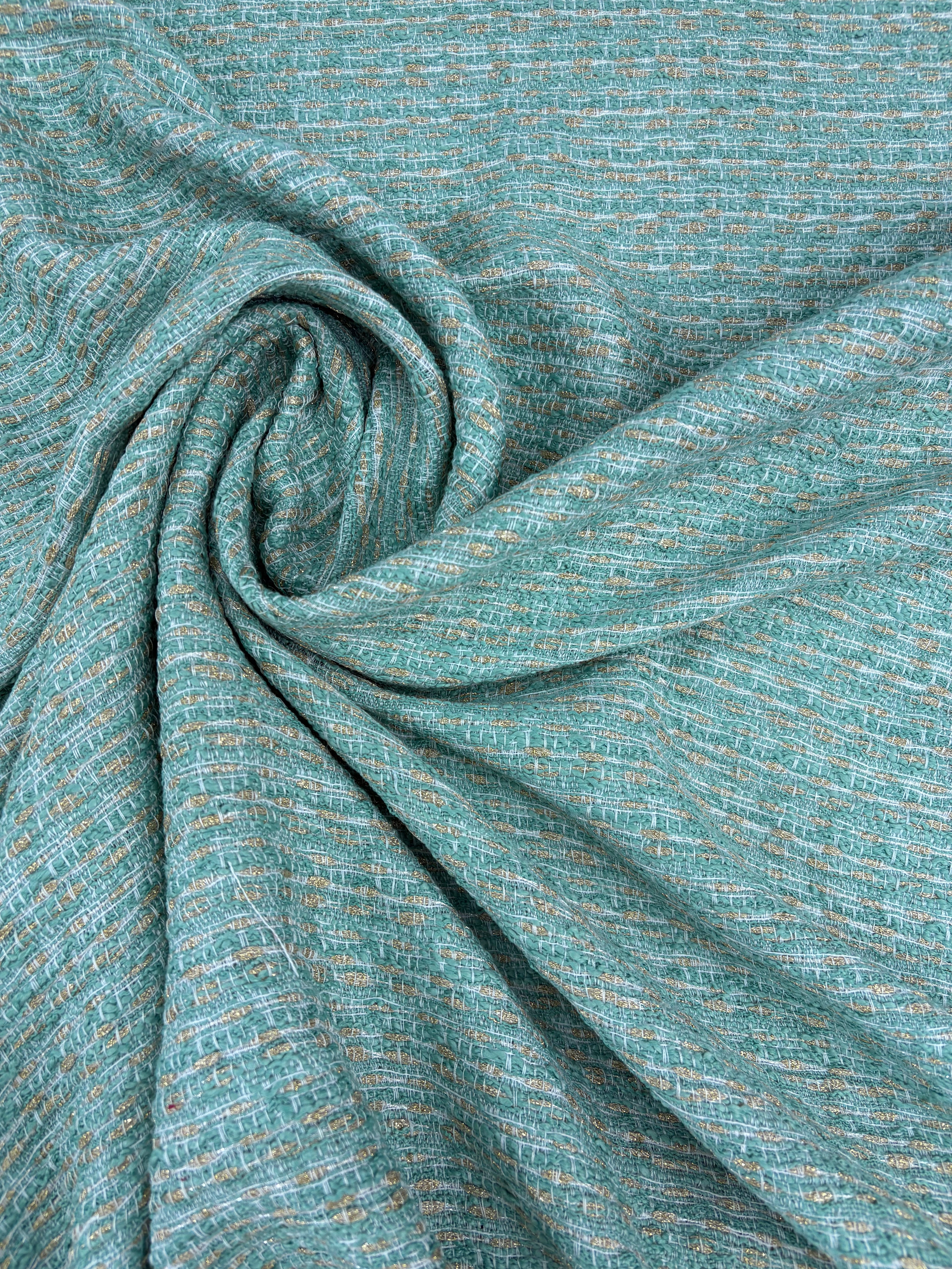 Tessuto Tweed Tipologia Chanel verde tiffany