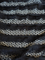 Scampolo Pizzo Traforato con Piume Nero 0,80x1,50