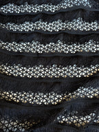 Scampolo Pizzo Traforato con Piume Nero 0,80x1,50