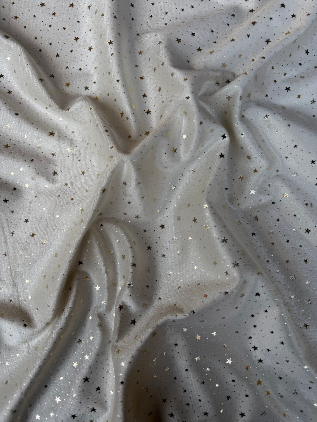 Velluto Panna Stelline Glitter Natalizio Fantasia Natale
