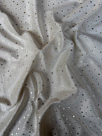 Velluto Panna Stelline Glitter Natalizio Fantasia Natale