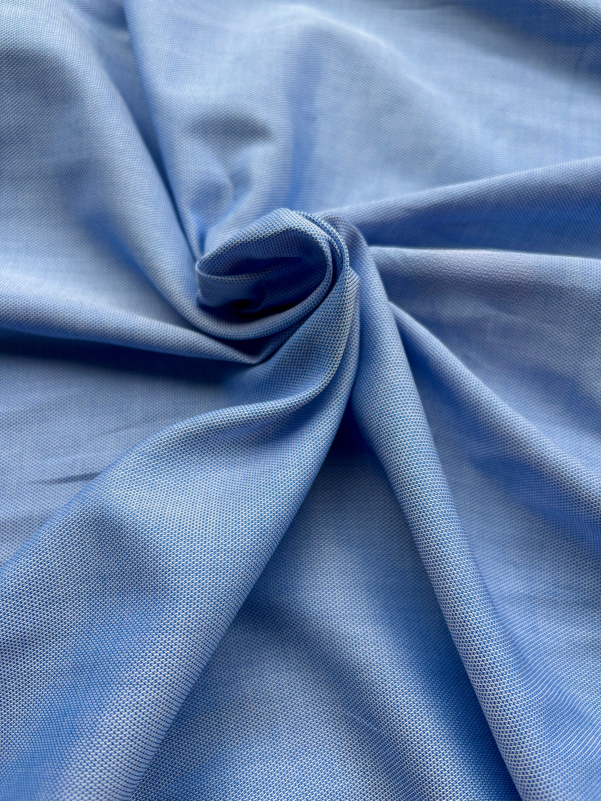 Cotone Popeline Oxford Celeste