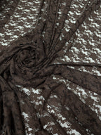 Pizzo Macrame Floreale Marrone Bielastico
