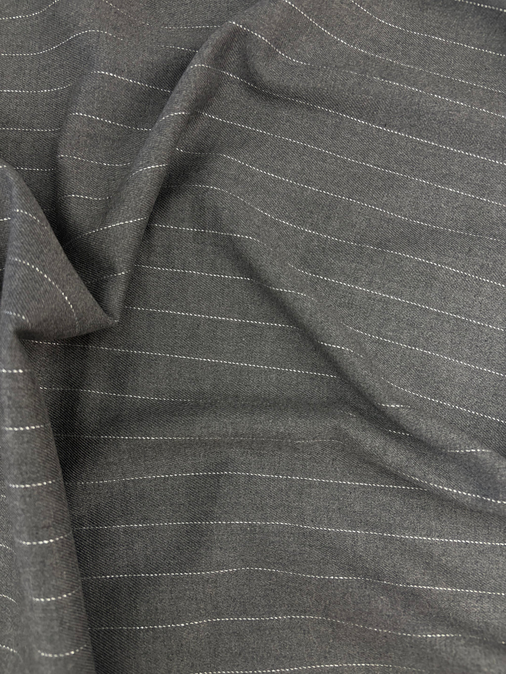 Fresco Lana Stretch Gessato Grigio Filo Lurex SOTTOPREZZO