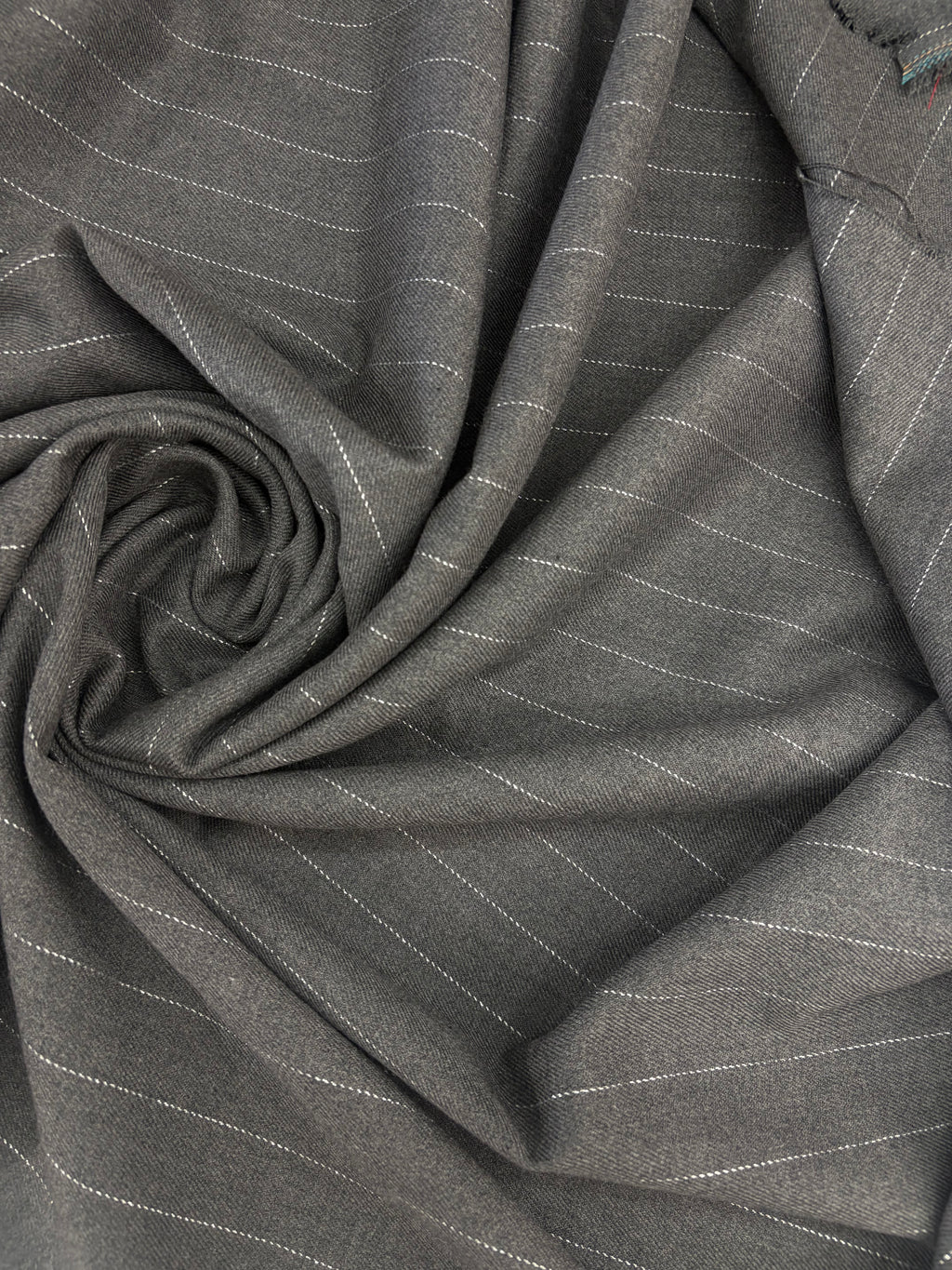 Fresco Lana Stretch Gessato Grigio Filo Lurex SOTTOPREZZO