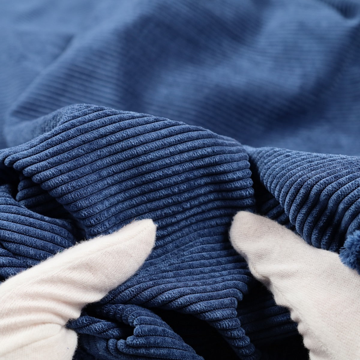 Scampolo Velluto Rigatino Millerighe 1,80x1,50 blu