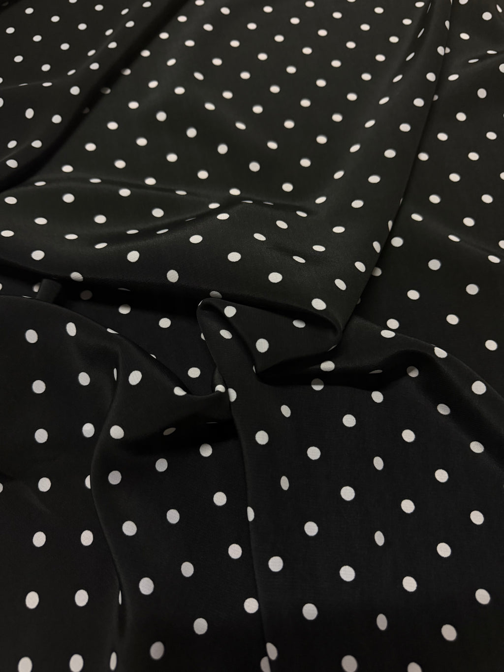 Tessuto Marocain Pois Nero