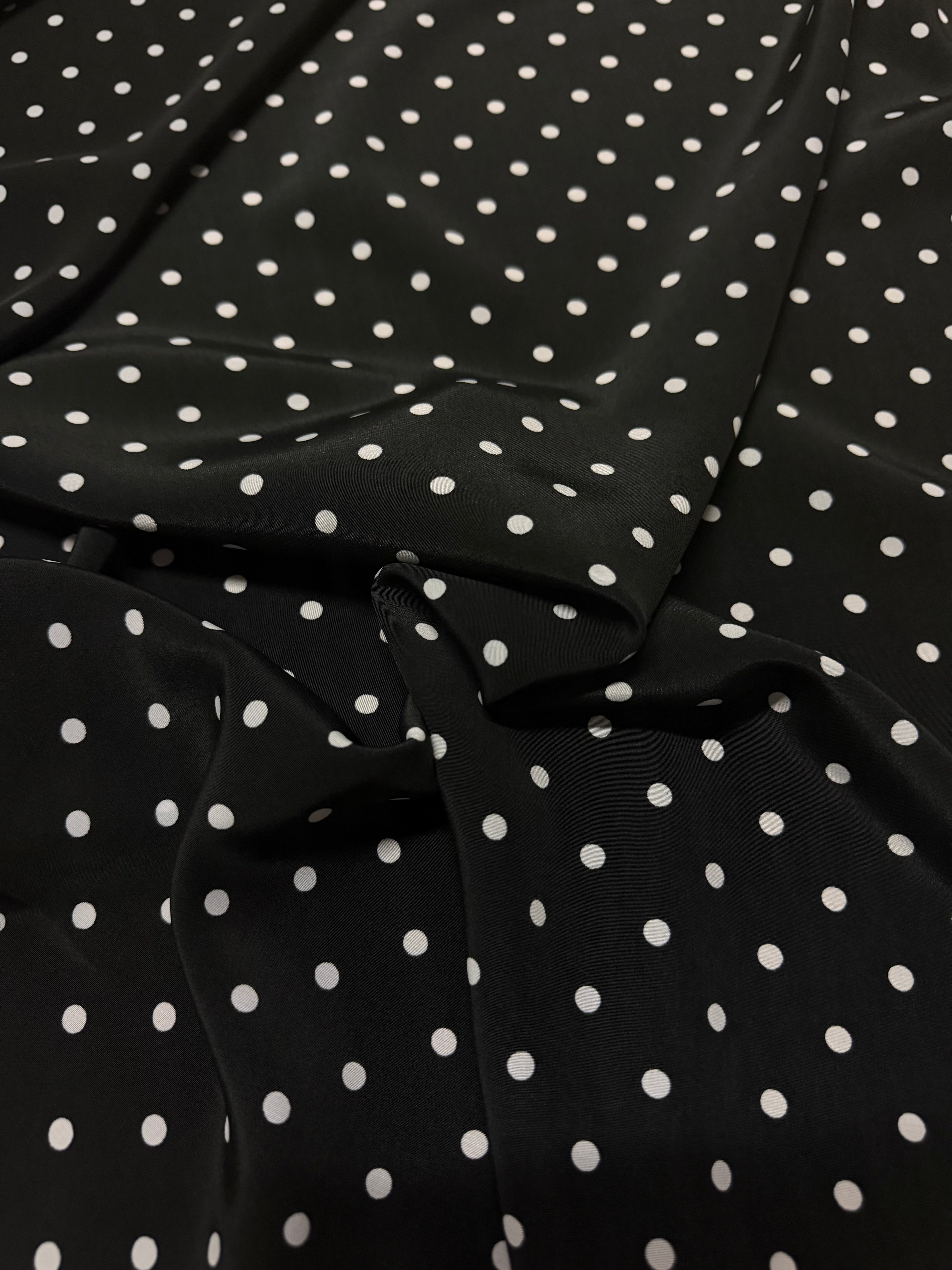 Tessuto Marocain Pois Nero