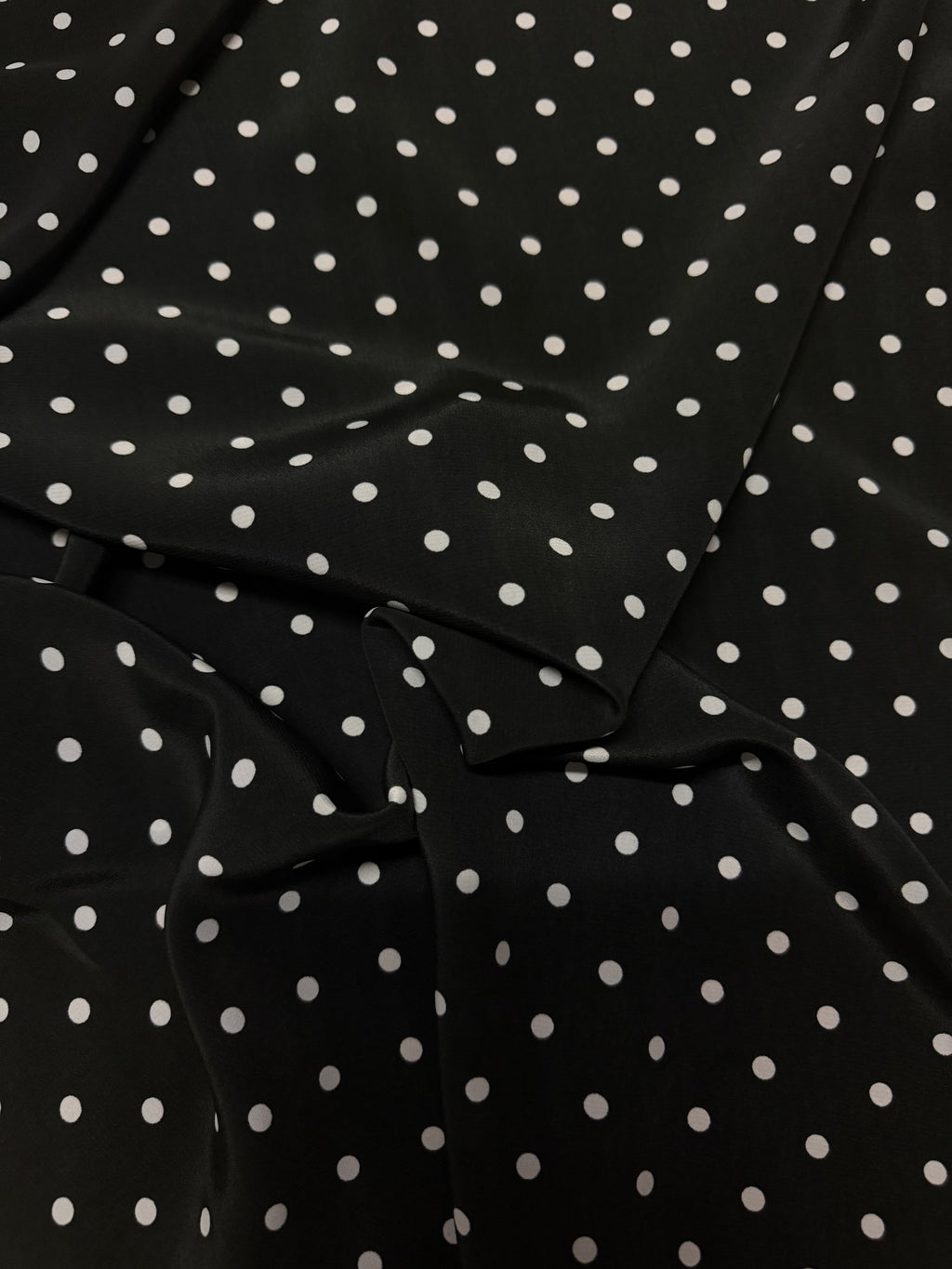 Tessuto Marocain Pois Nero