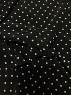 Tessuto Marocain Pois Nero