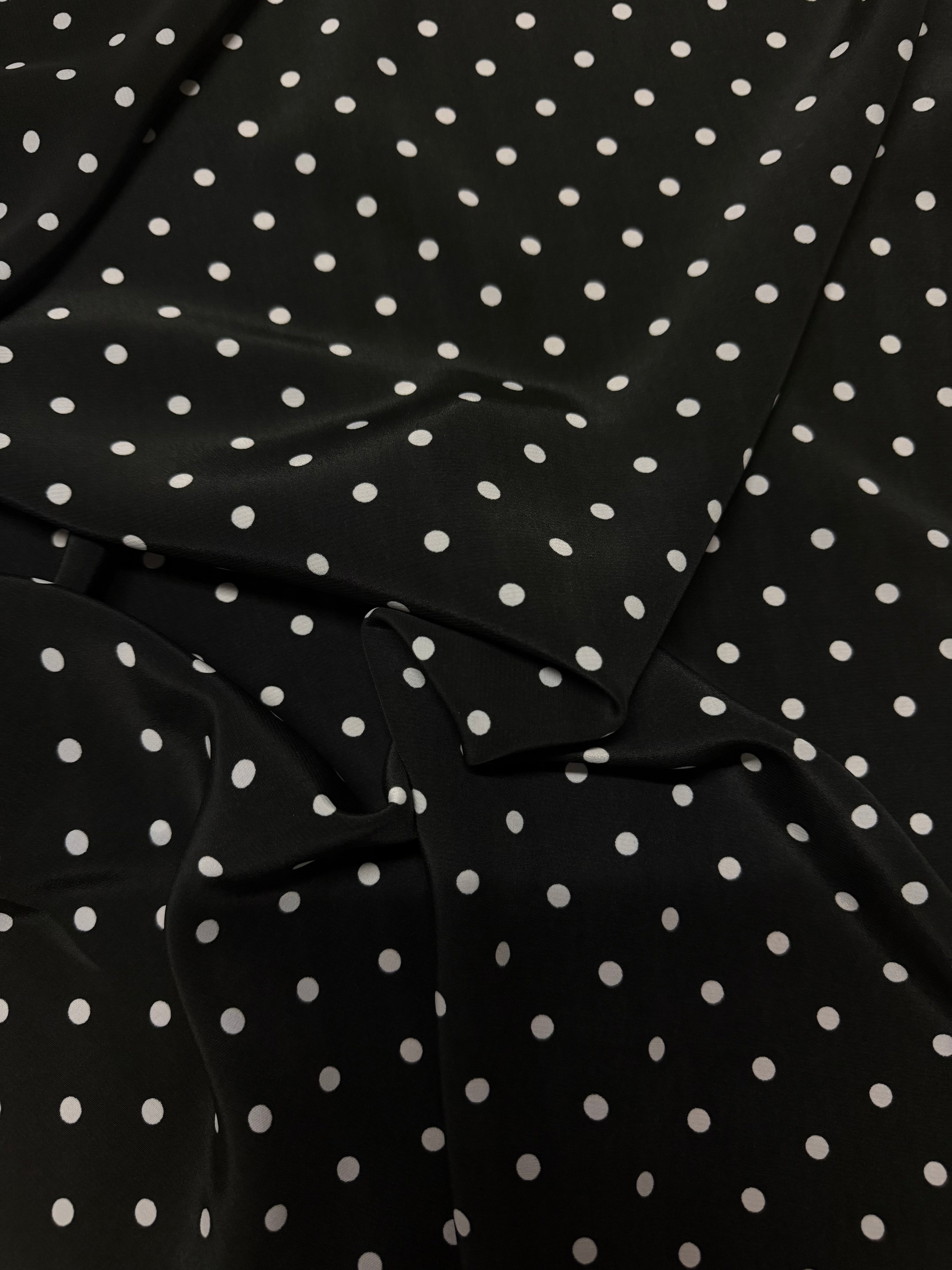 Tessuto Marocain Pois Nero
