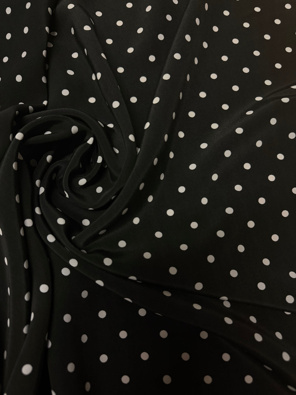 Tessuto Marocain Pois Nero
