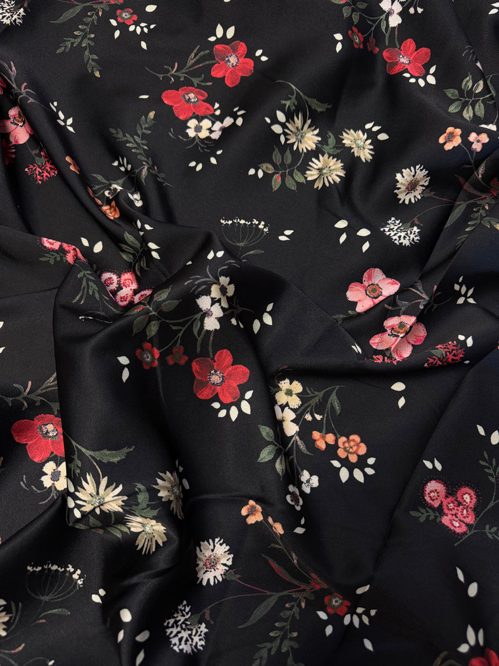 Tessuto Satin Black Japan