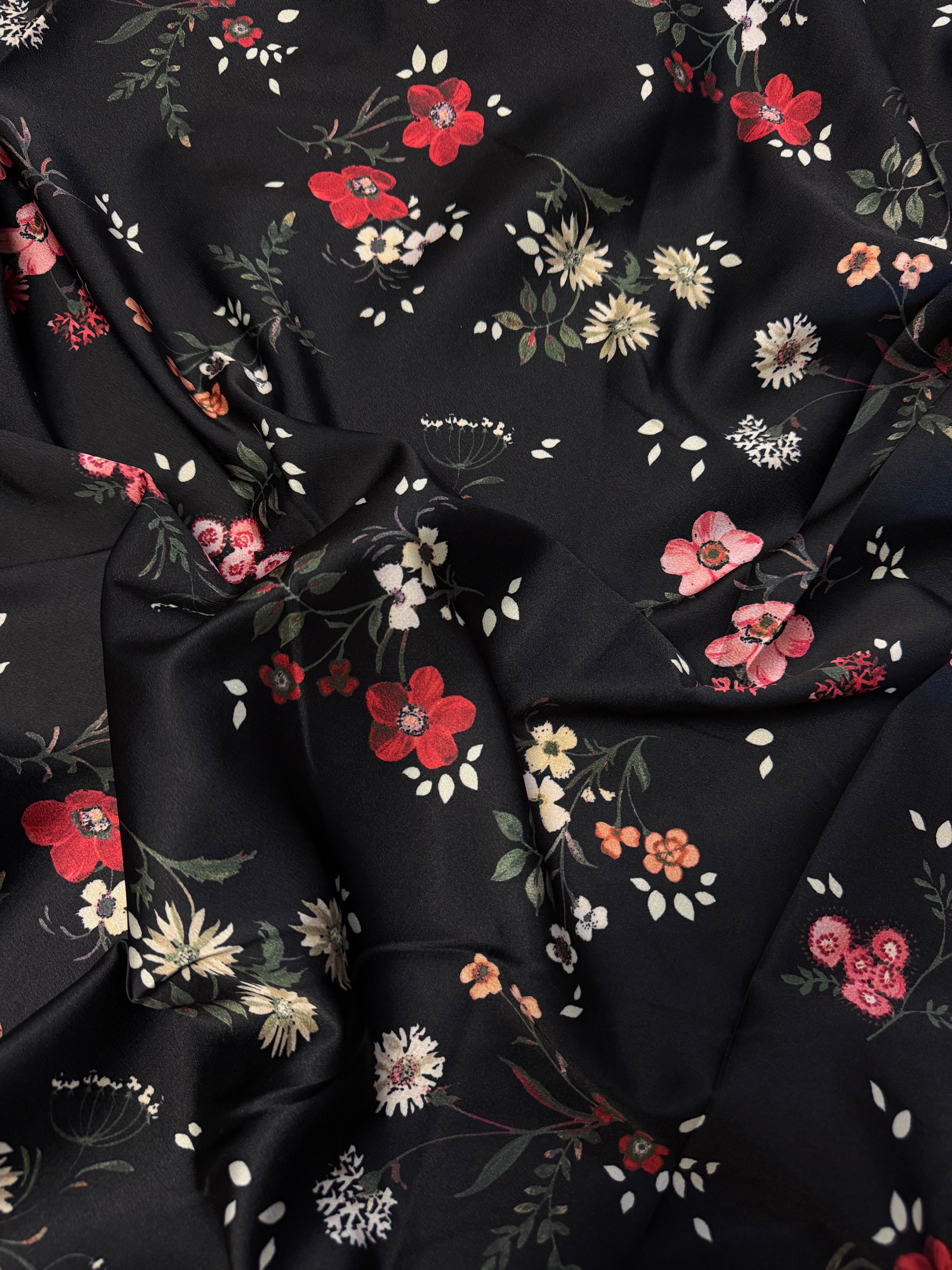 Tessuto Satin Black Japan