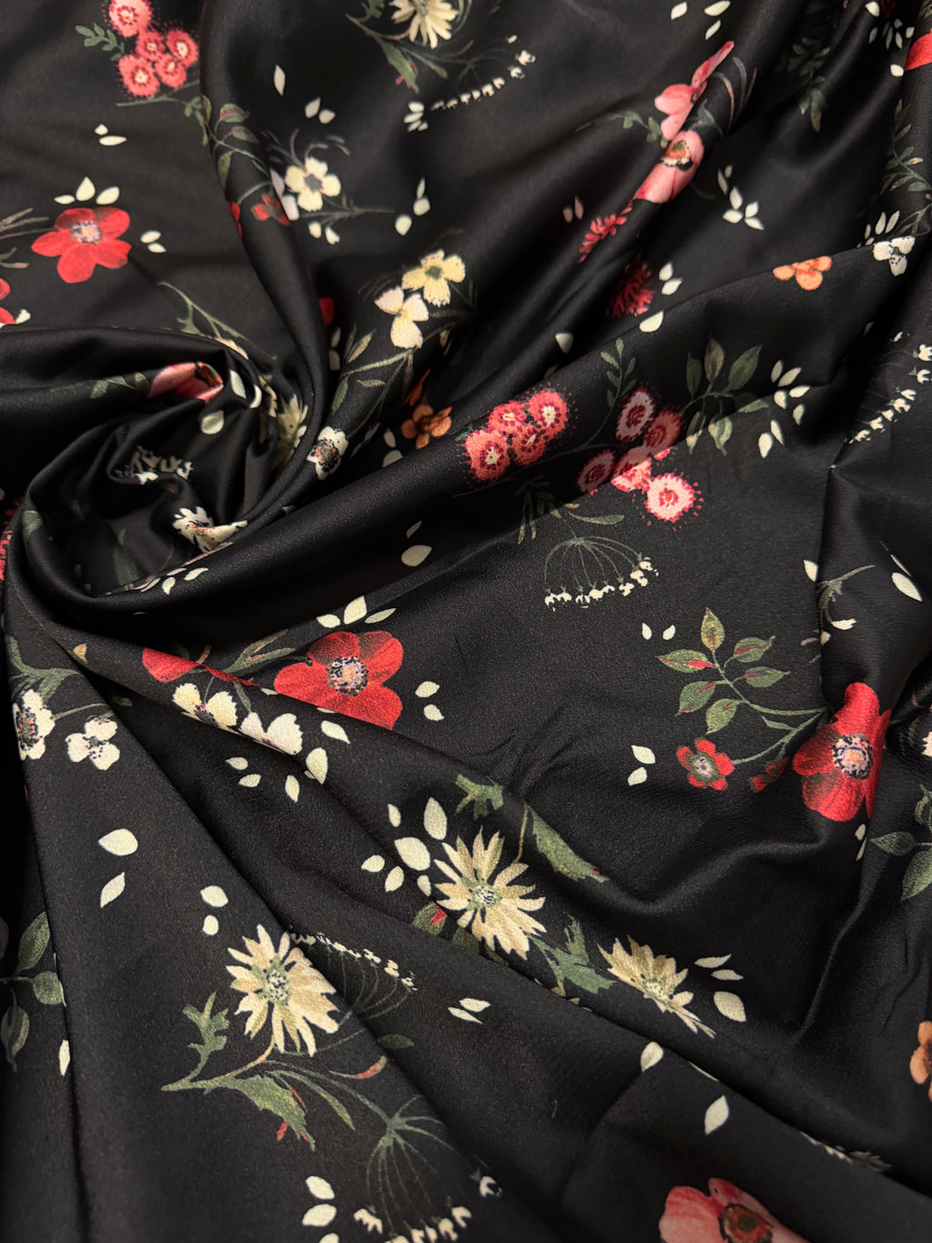 Tessuto Satin Black Japan