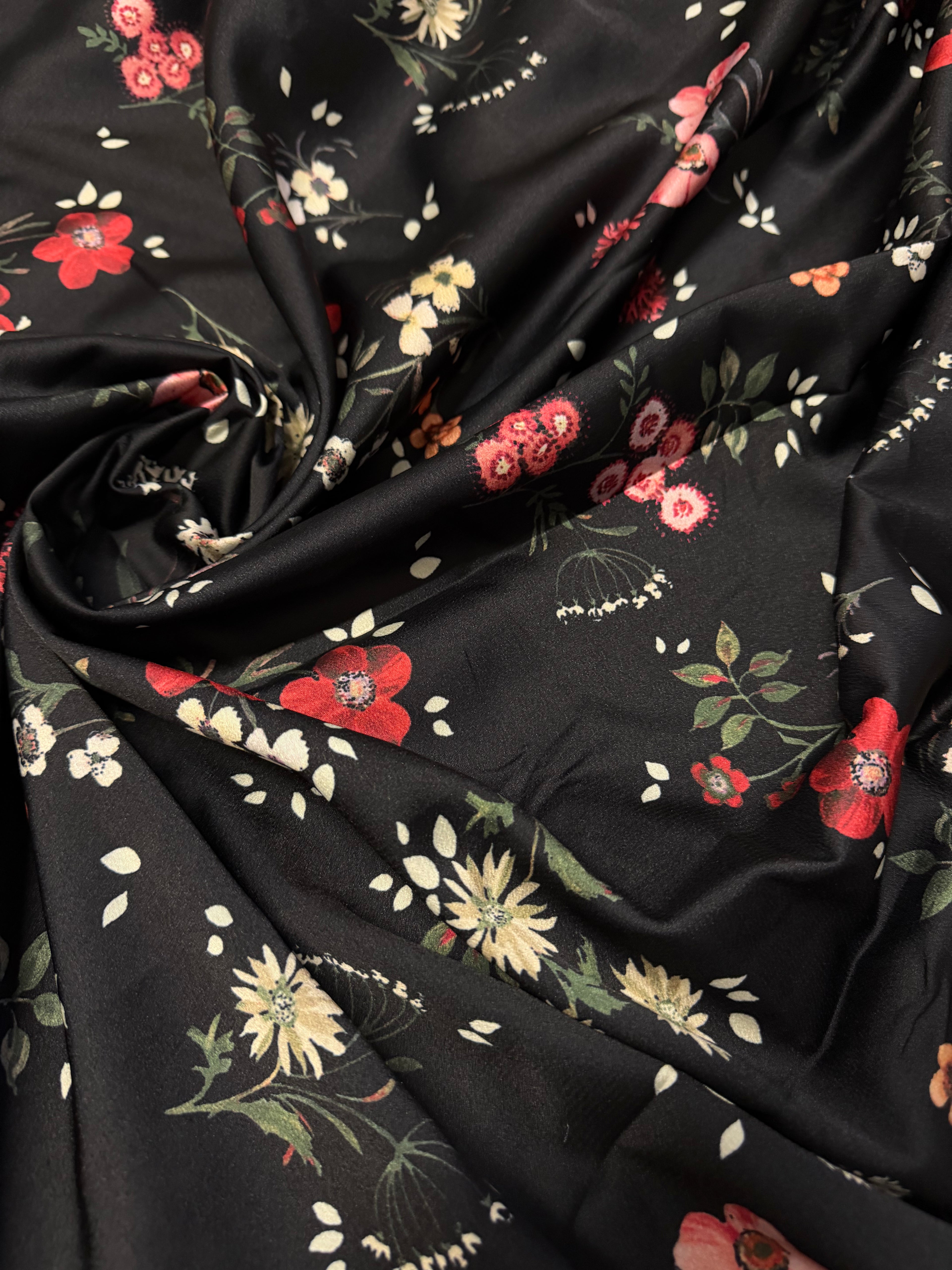 Tessuto Satin Black Japan