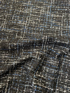 Tessuto Tweed Chanel Blu Scuro con Glitter