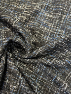 Tessuto Tweed Chanel Blu Scuro con Glitter