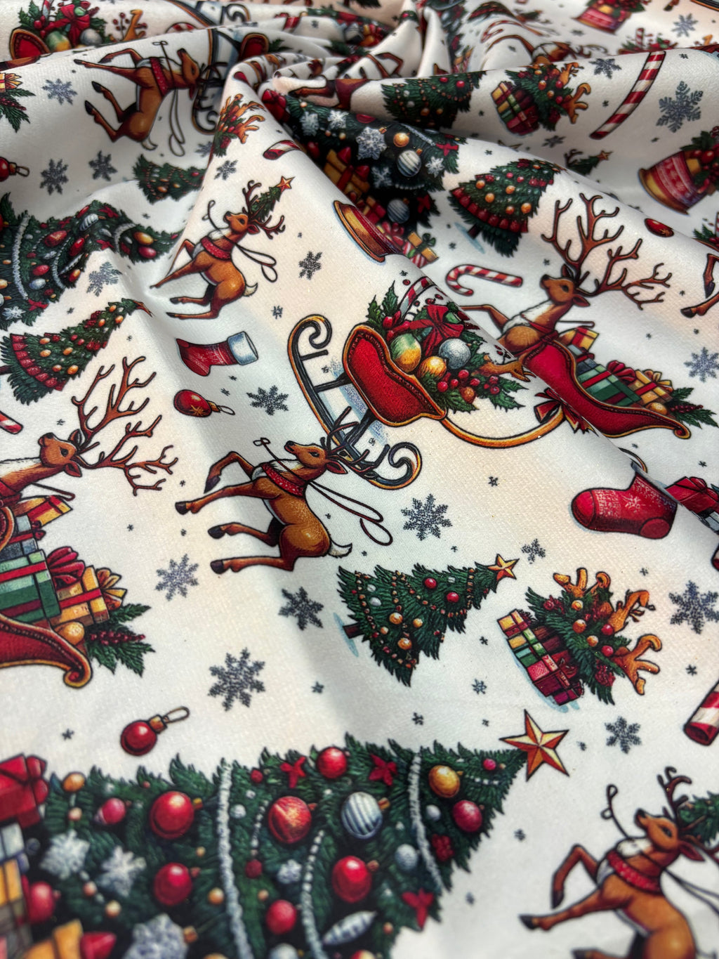 Velluto Bianco Natalizio Fantasia Natale