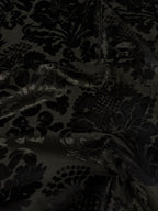 Damascato Jacquard Velluto Operato Nero