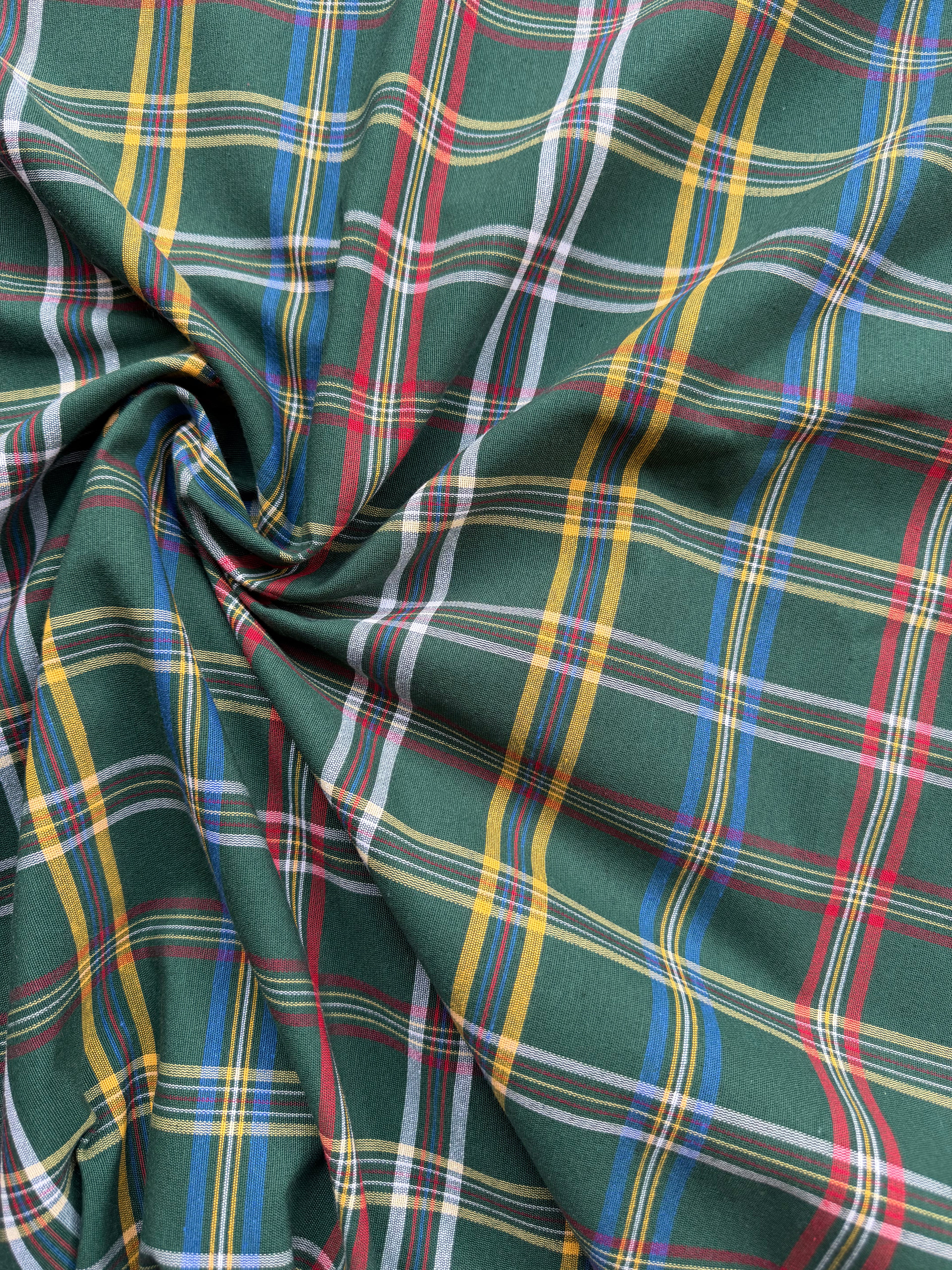 Tartan scozzese verde cotone tinto in filo quadro 280