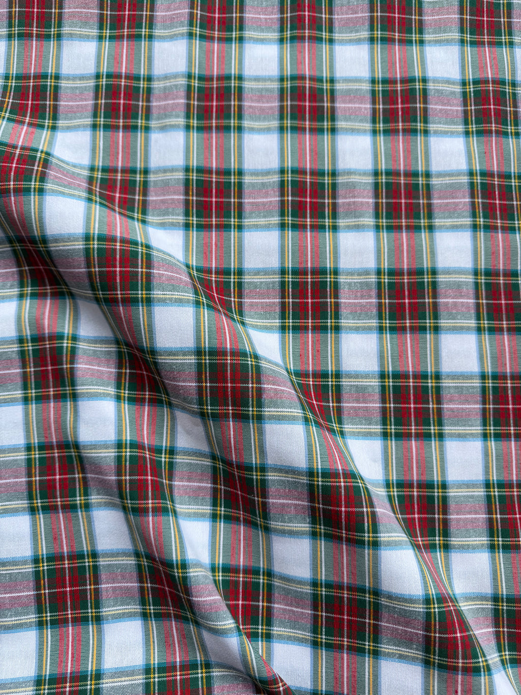 Tartan scozzese bianco cotone tinto in filo quadro piccolo 280