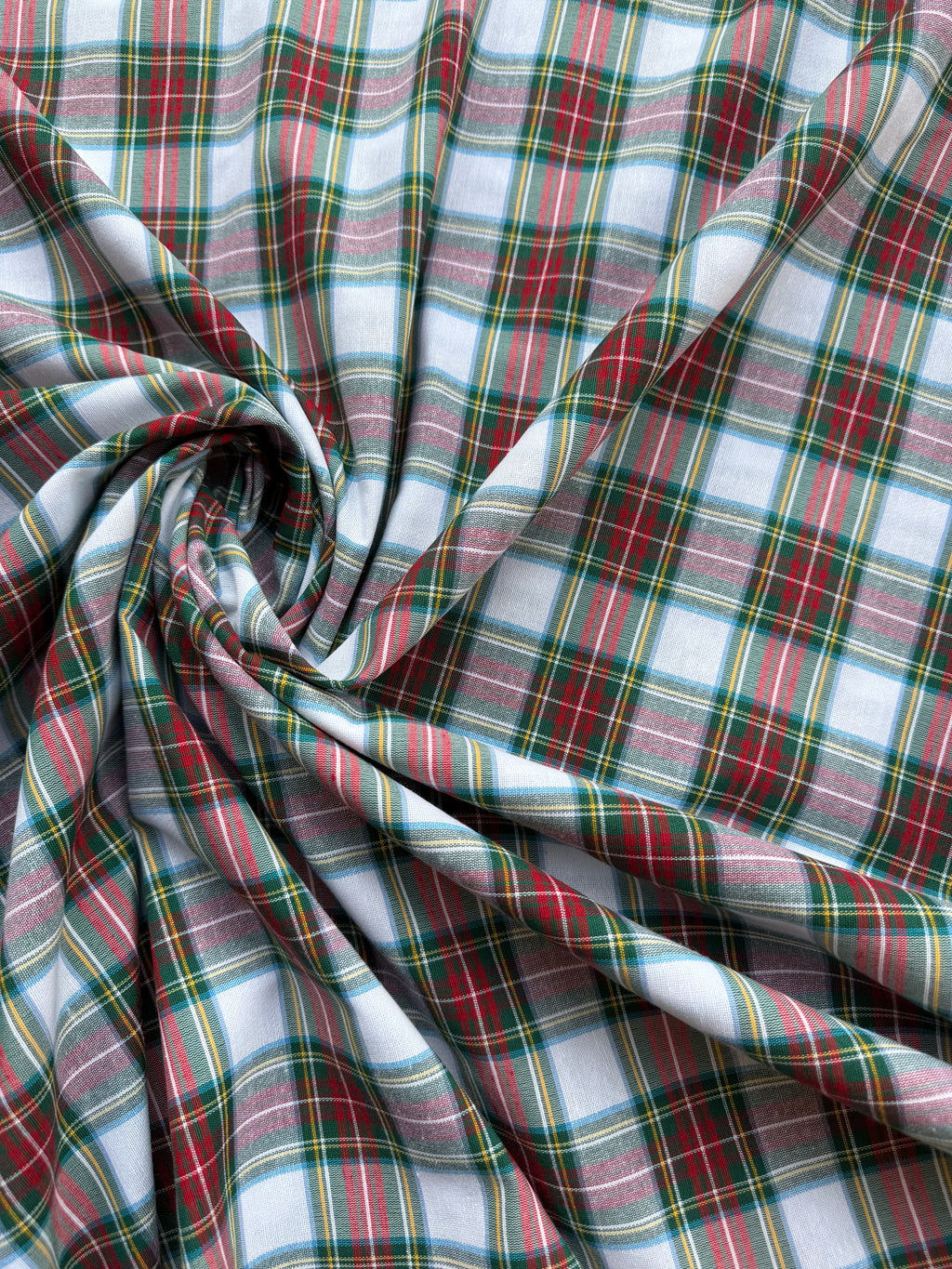 Tartan scozzese bianco cotone tinto in filo quadro piccolo 280