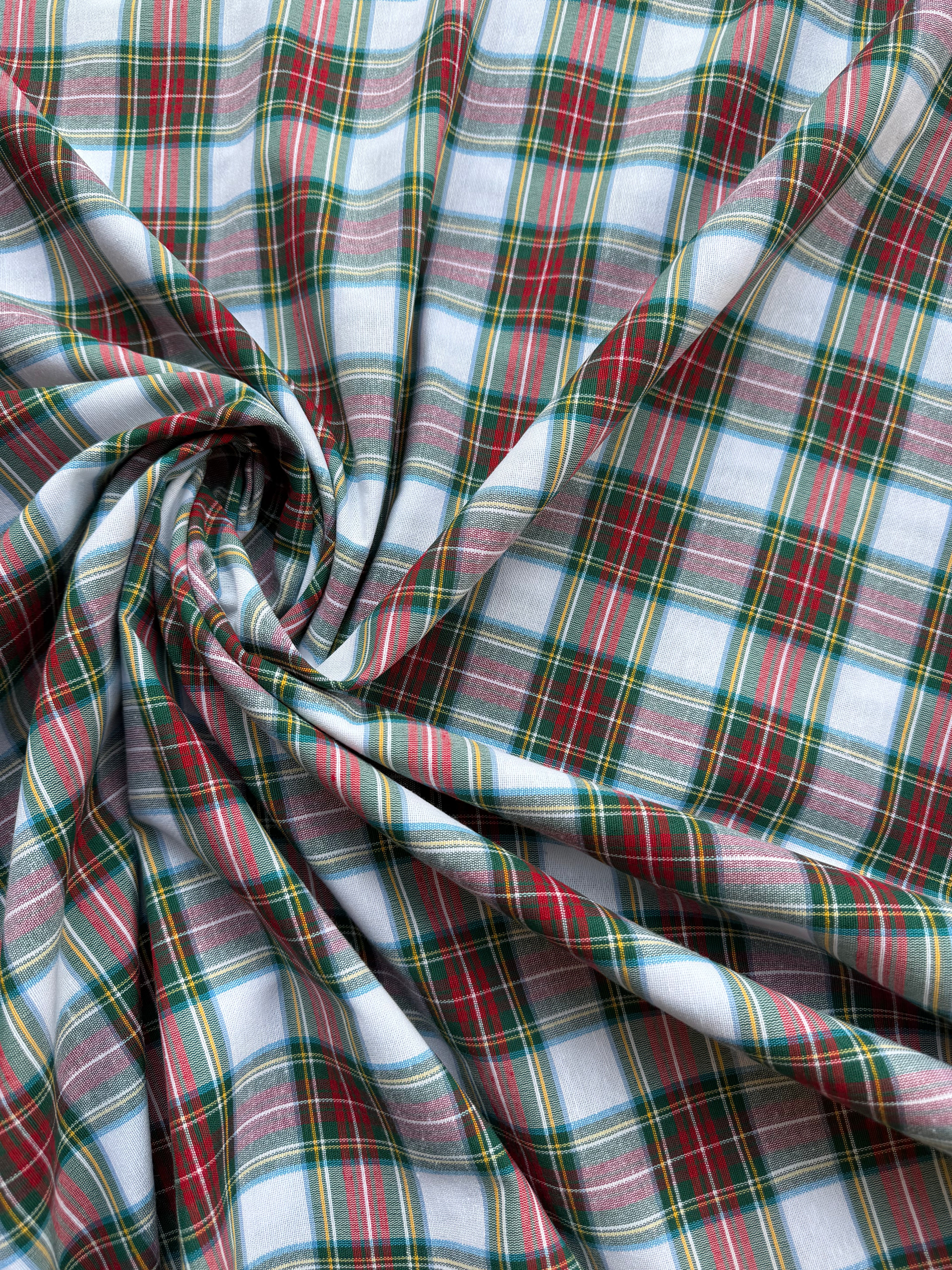 Tartan scozzese bianco cotone tinto in filo quadro piccolo 280