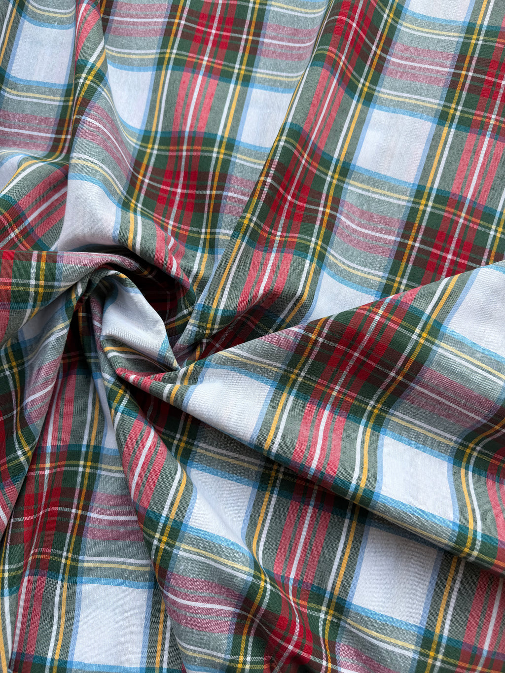 Tartan scozzese bianco cotone tinto in filo quadro grande 280