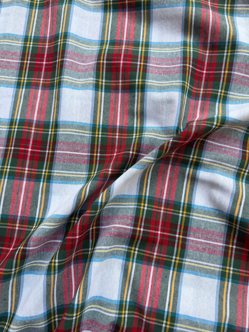 Tartan scozzese bianco cotone tinto in filo quadro grande 280
