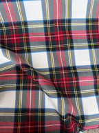 Scottish Tartan Wool Checks White Background Red Check UNDERPRICE