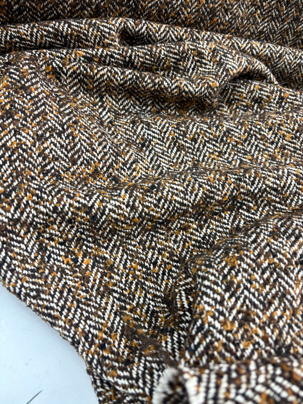 Tessuto Lana Spigato Beige