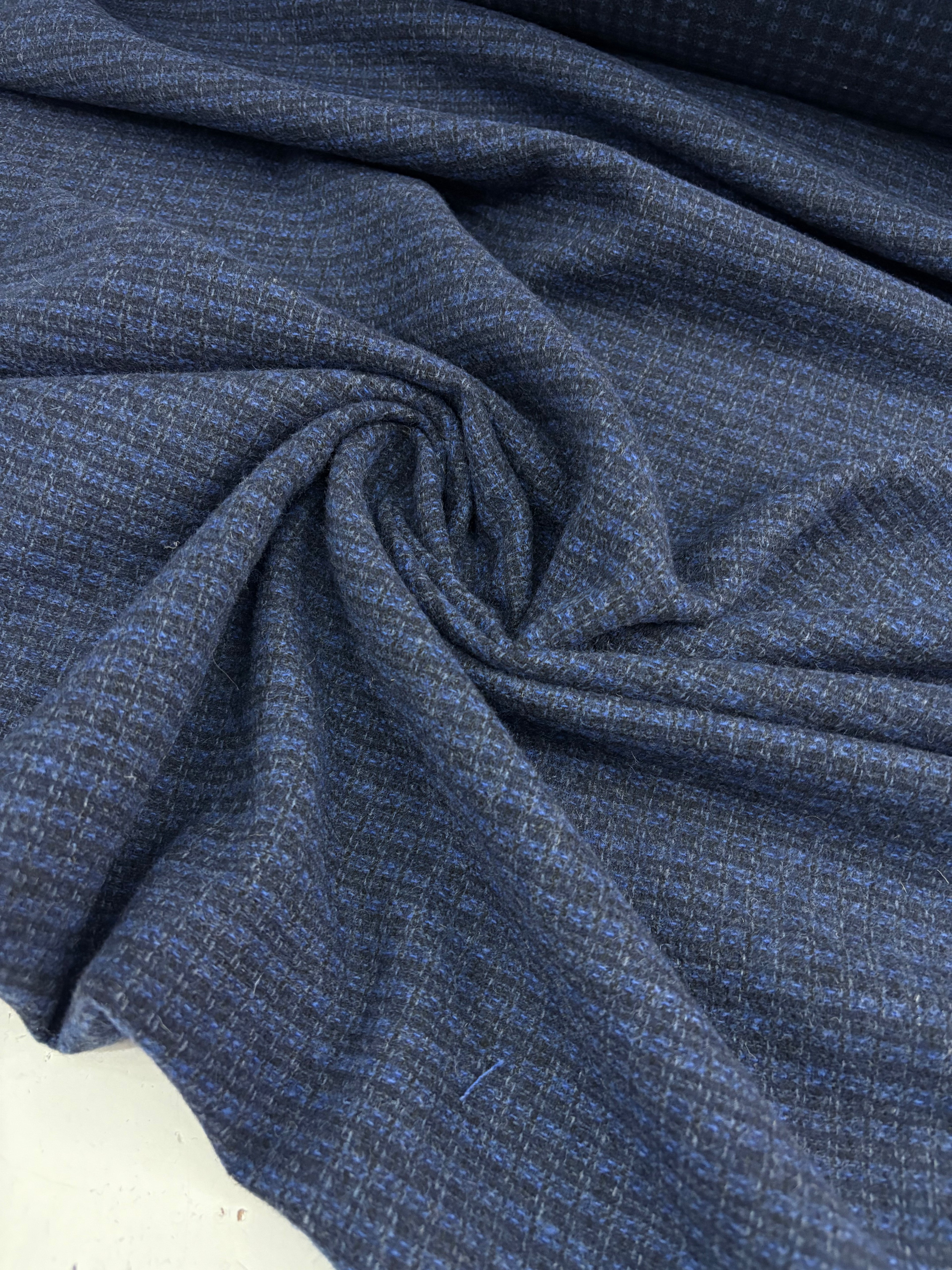 Tessuto Lana Boucle BlU