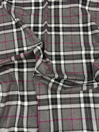 Tartan Scozzese Quadrone Lanetta Grigio con striscia Fucsia SOTTOPREZZO