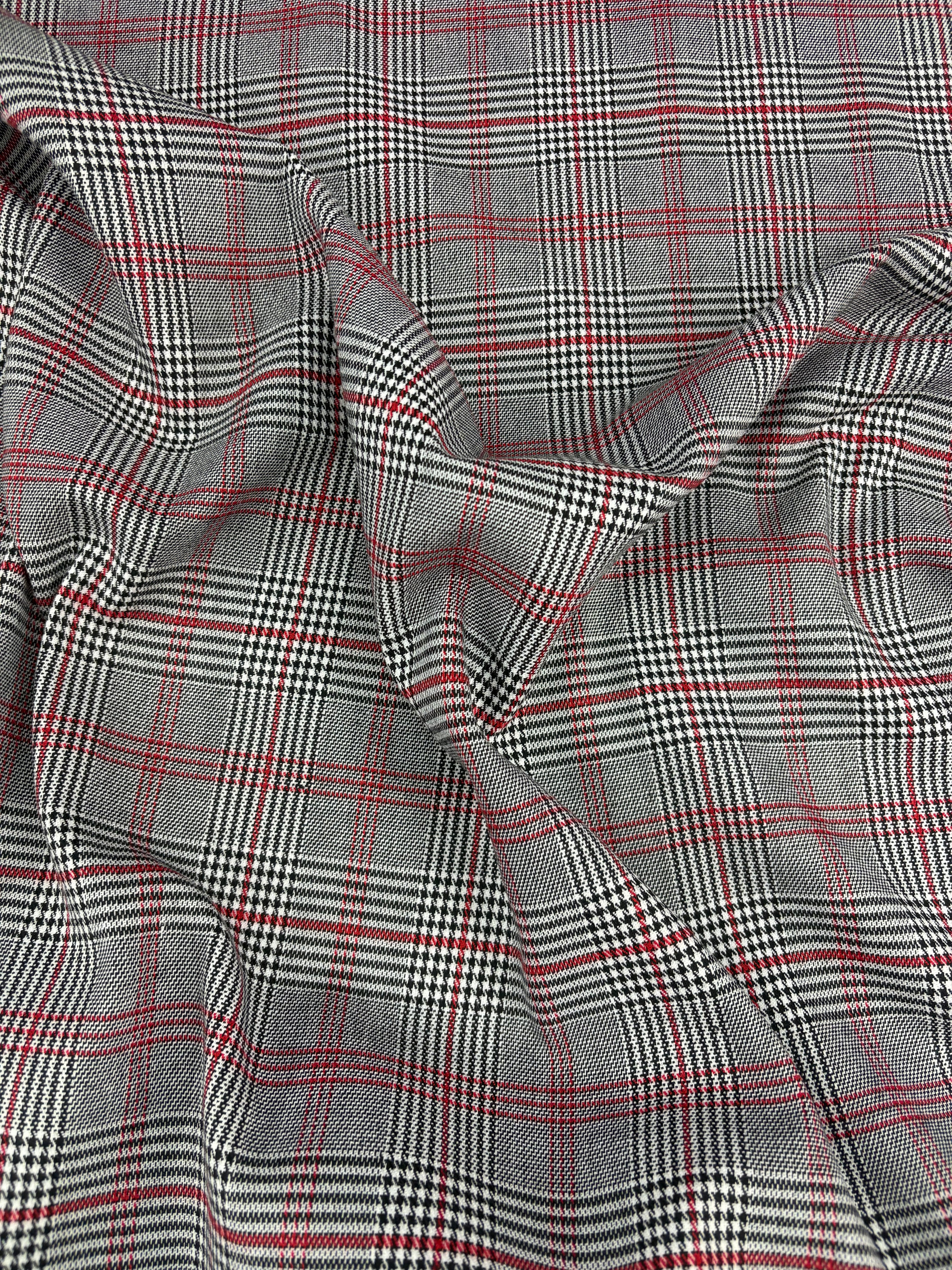 Tartan Scozzese Quadrone Lanetta principe di Galles Rosso SOTTOPREZZO