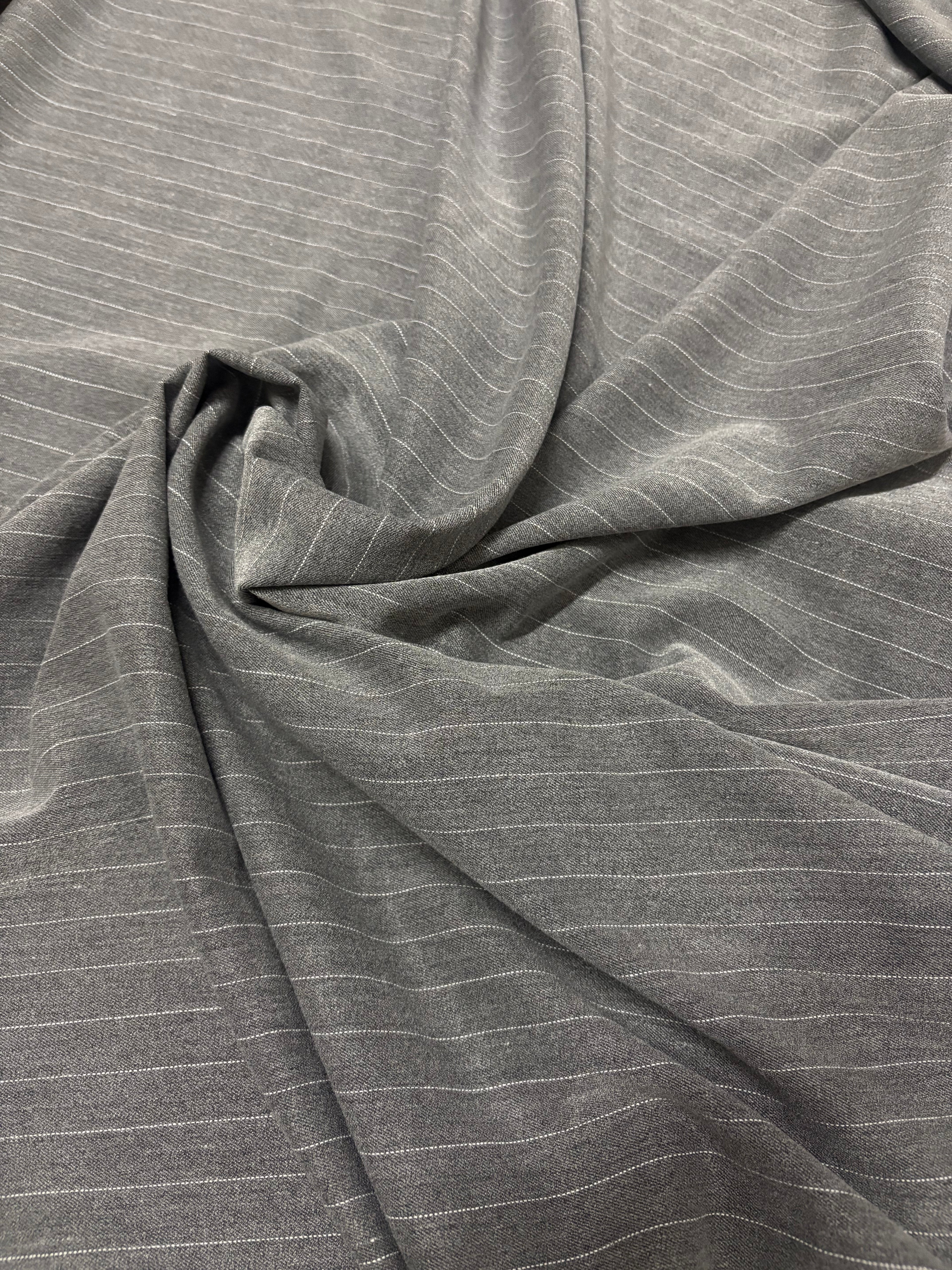 Fresco Lana Stretch Gessato Grigio SOTTOPREZZO