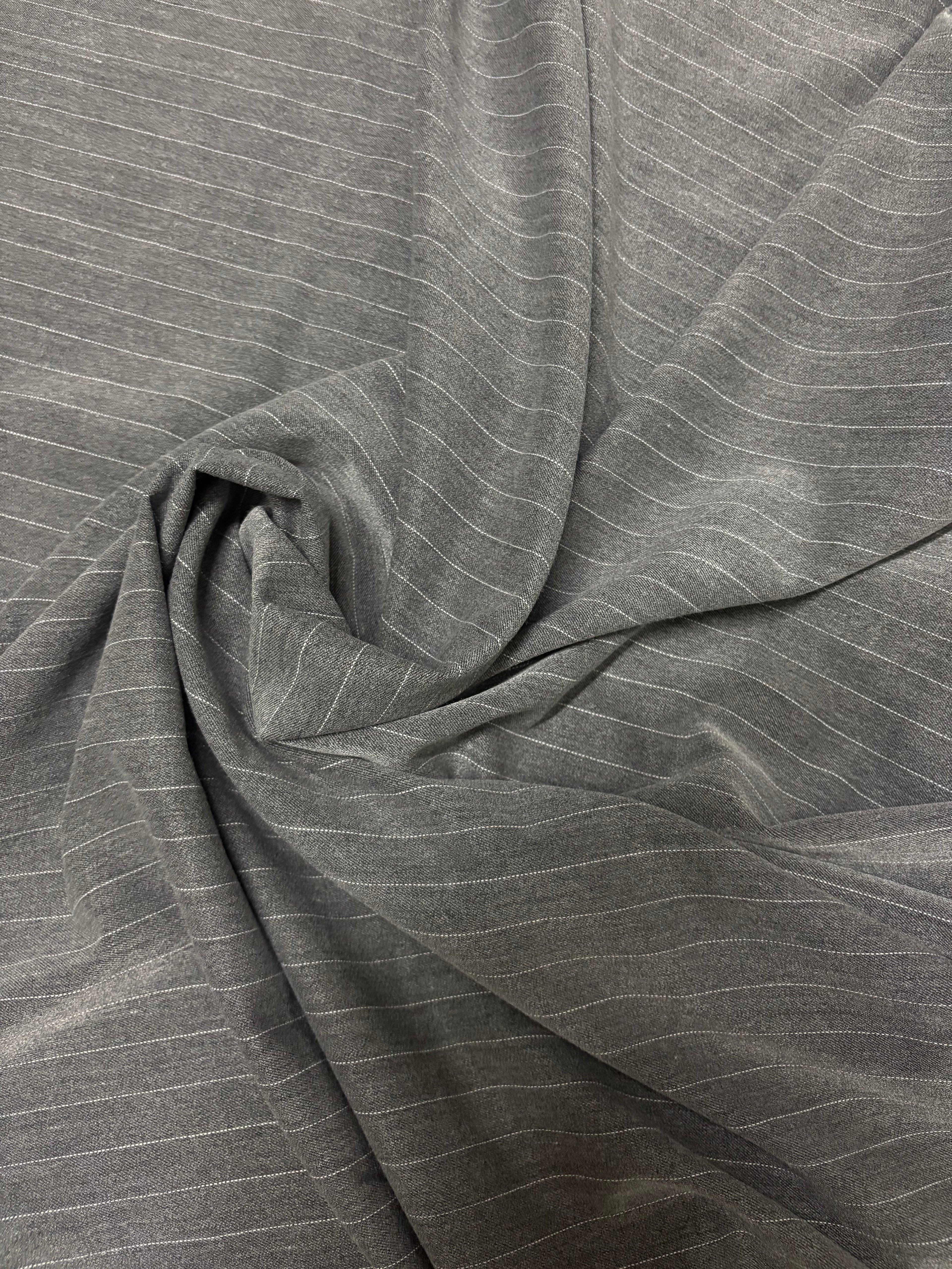 Fresco Lana Stretch Gessato Grigio SOTTOPREZZO