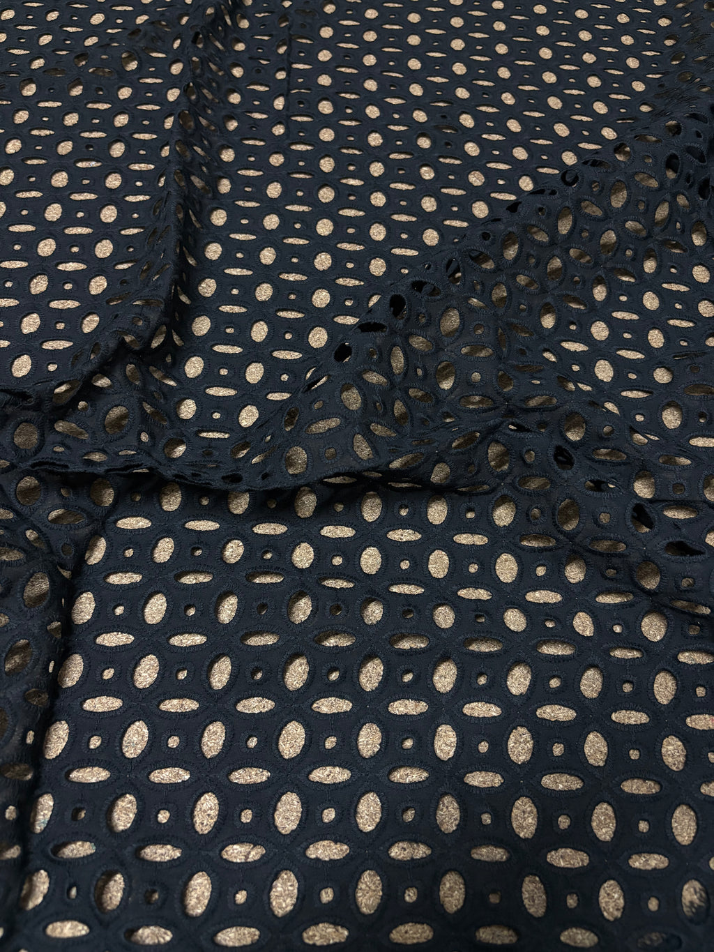 Pizzo Cotone Traforato Erasmus Nero