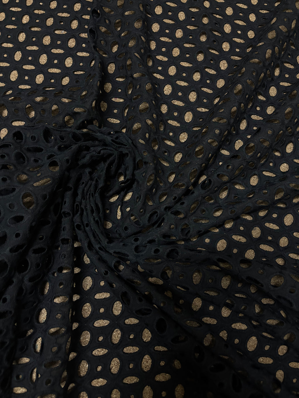 Pizzo Cotone Traforato Erasmus Nero