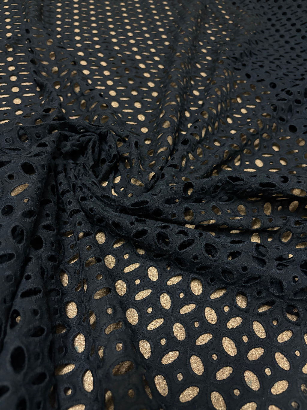 Pizzo Cotone Traforato Erasmus Nero