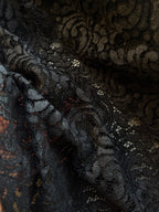 Pizzo Macramè Nero Glitter Argento