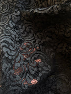 Pizzo Macramè Nero Glitter Argento