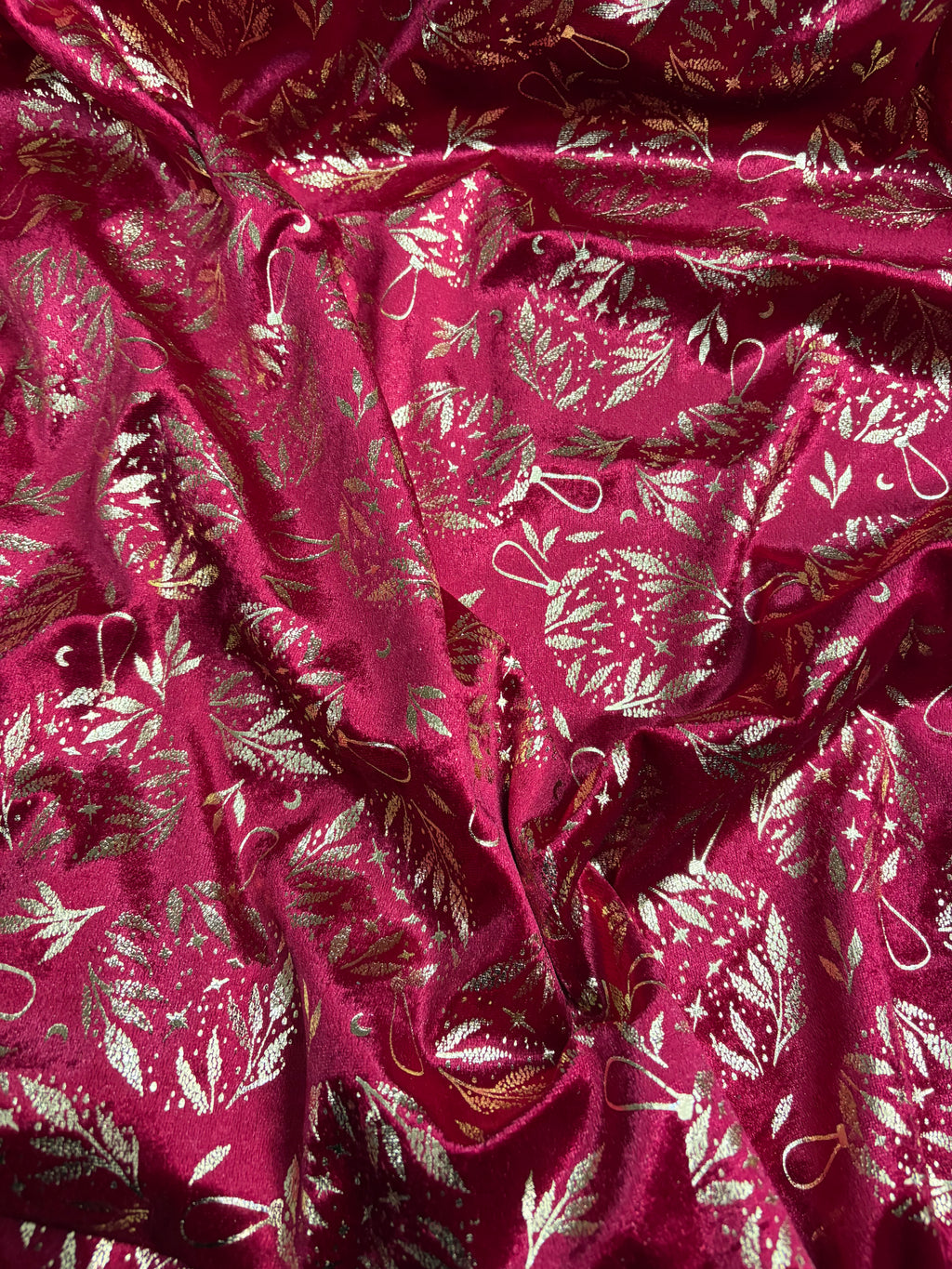 Velluto Rosso Glitter Natalizio Fantasia Natale