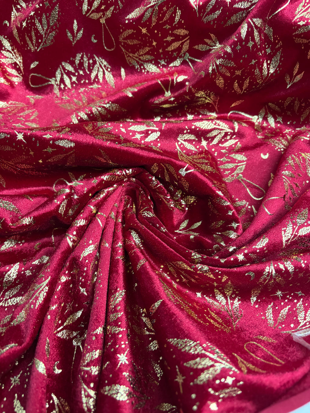 Velluto Rosso Glitter Natalizio Fantasia Natale