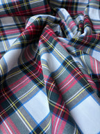 Tartan Scozzese Lanetta Quadroni Bianco Rosso