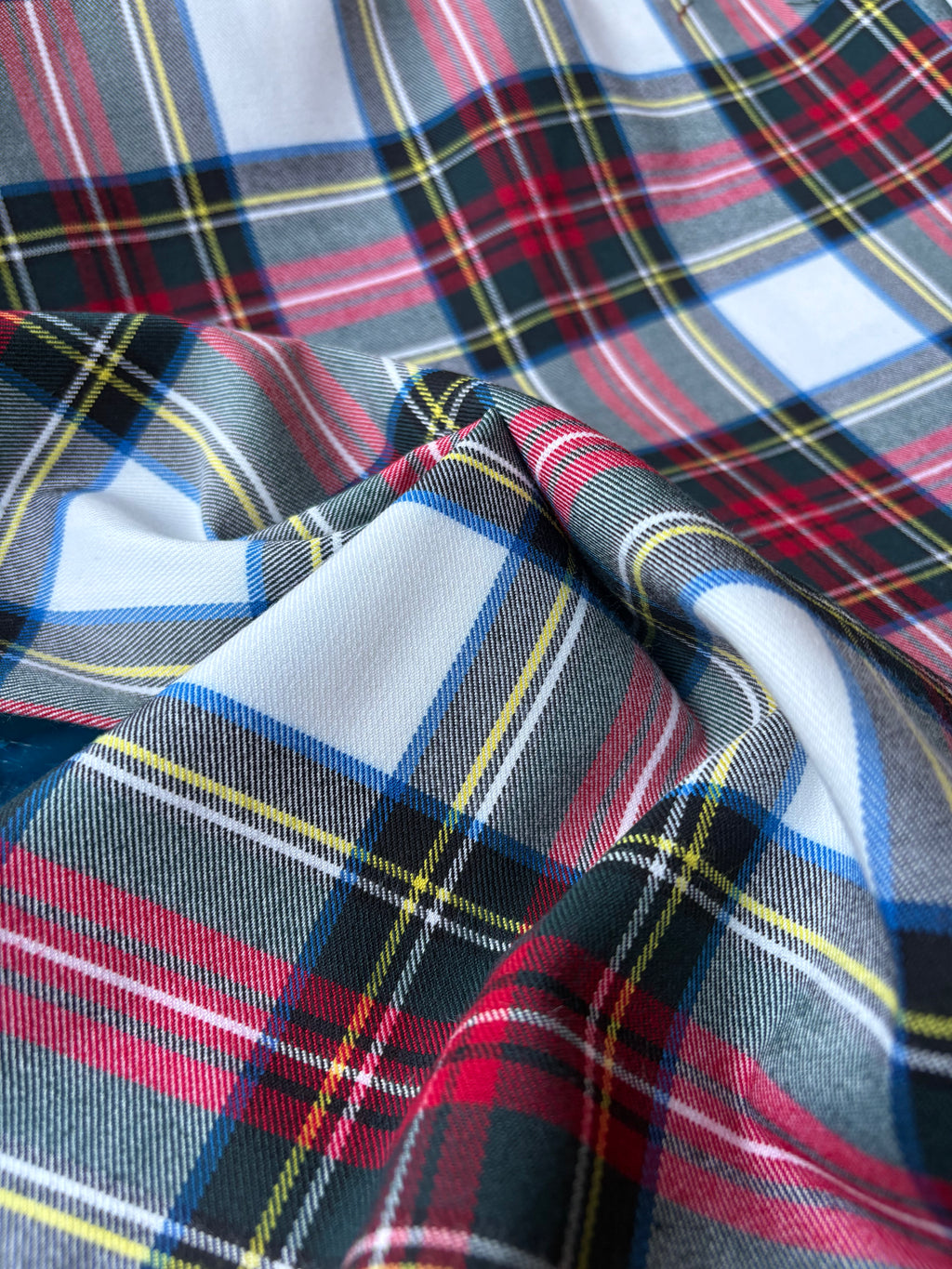 Tartan Scozzese Lanetta Quadroni Bianco Rosso