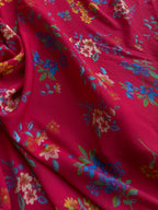 Scampolo satin Floreale PRIMULA Rosso 3,50x1,50